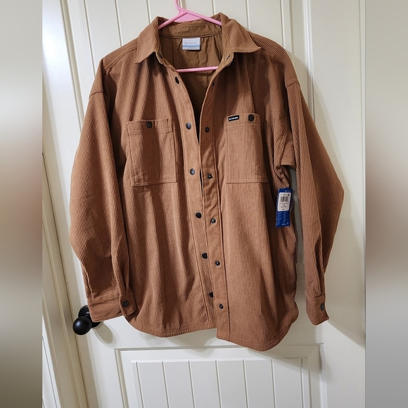 Columbia Women's Blue Point Creek Corduroy Shirt Jacket, Camel Brown, Small - Picture 4 of 11